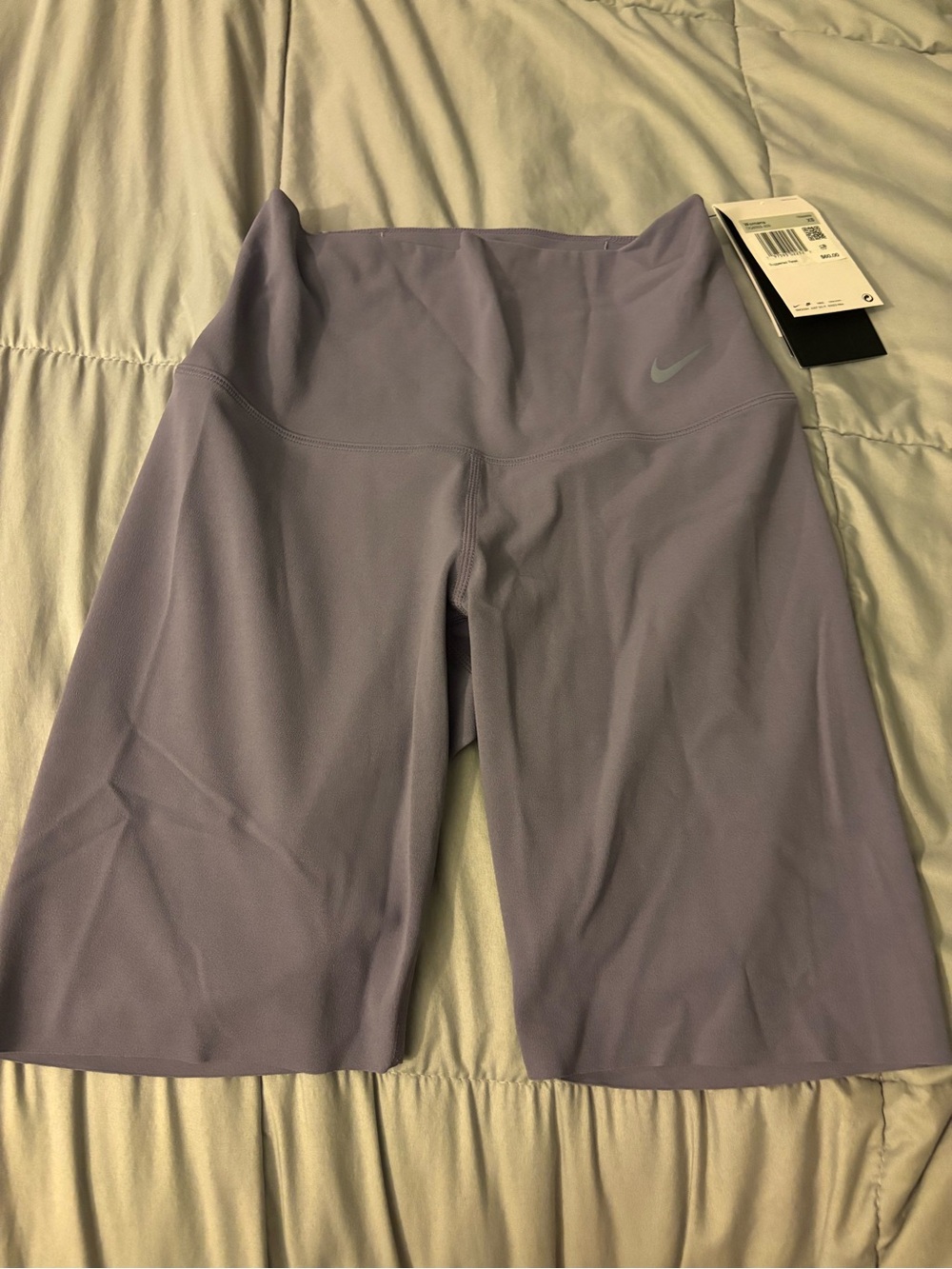 Nike Lavender-Gray High-Rise Biker Shorts